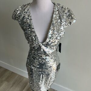 Lulu's Elegant silver sequins Dress